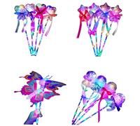 Bâton Magique Clignotant Led Pour Filles, Jouet De Princesse Avec N¿Ud Papillon, Cadeau De Pâques, Brille Dans La Nuit, Cosplay