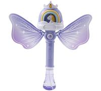 Bâton Magique en Plastique à 12 Trous - 130 ML - capacité - Les Bulles de Liquide avec lumière et Ailes créent du Bonheur pour Les Enfants (B)