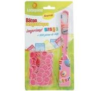 Baton magnetique bingo + 100 pions de loto - coloris rose - pions ronds transparents ø 17 4 mm - jeu loterie soiree loto