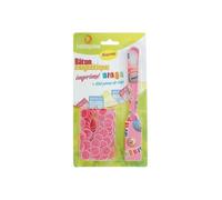 Baton magnetique Bingo + 100 pions de loto - Coloris Rose - Pions ronds transparents Ø 17,4 mm - Jeu loterie, soiree loto