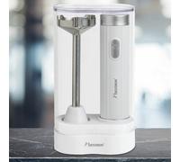 Bâton Mixer Récipient Broyeur Inox 400 Watt Purée Verre Doseur Blanc