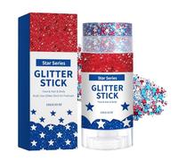 Bâton Pailleté Visage,15g Bâton De Maquillage À Sequins Rouge Blanc Bleu | Paillettes Waterproof 25ème Visage Et Cheveux,Pour le 4 juillet, Memorial Day, fête, festival, concert et carnaval