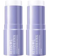 Bâton pour les yeux au rétinol, baume pour les yeux anti-âge pour les cernes et les poches, réduit les ridules avec de l'huile de beurre de karité, hydrate en profondeur éclaircit le teint (2 pièces)