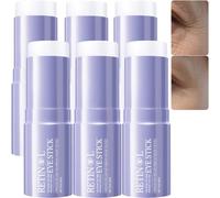 Bâton pour les yeux au rétinol, baume pour les yeux anti-âge pour les cernes et les poches, réduit les ridules avec de l'huile de beurre de karité, hydrate en profondeur éclaircit le teint (6Pcs)
