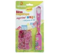 Baton ramasse jetons + 100 pions loto magnetiques - kit accessoires bingo 2 en 1 - nouveau coloris fuchsia - jeu kermesse