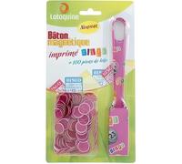 Baton ramasse jetons + 100 pions loto magnetiques - Kit accessoires Bingo 2 en 1 - Nouveau coloris Fuchsia - Jeu kermesse