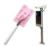 Bâton rétractable pour Le paiement du péage - Porte-Cartes réglable léger Mécanisme de Glissement Matériau Design Compact Outil d'assistance Pratique au Parc, Pink + Pure White