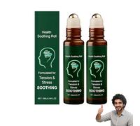 Bâton roll-on floral anti-migraine, huile essentielle anti-migraine et maux de tête à la menthe poivrée sauvage, grande camomille et camomille - Aromathérapie rafraîchissante (2pcs)