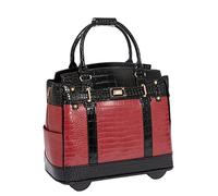 "Baton Rouge" Bordeaux et Noir Alligator ordinateur tablette iPad, ordinateur portable Rolling Tote Sac Sacoche Fourre-tout pour