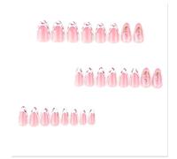 Bâton Sur Les Ongles En Forme D'amande 24x Fleurs Couverture Complète Fausse Pointe Française Fournitures De Manucure À Pression Pour Femmes