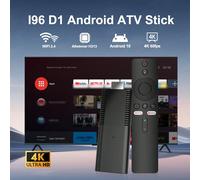 Bâton TV I96 D1, Ultra 4K UHD ATV 2,4 G 5 G Télécommande vocale, Assistant intégré alimenté par Android ATV, Plug-in Smart TV, pour Android TV Stick, Appareil de diffusion 4K HD pour TV et projecteur,