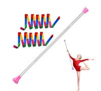 Bâton virevoltant | Bâton de ruban de danse en acier inoxydable de 21 pouce | Baguette de banderole de danse pour femmes débutantes, défilé de théâtre, aérobic, gymnastique, entraînement, spectacles de