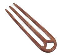Bâtonnet à Cheveux Vintage en Bois de Pêcher à Trois Dents | Style Rétro, Maintien Sûr et Doux Cuir Chevelu, Teinte Kaki, pour Banquets et Mariages