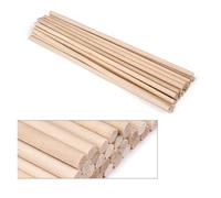Batonnet En Bois Bâtons ronds en bois de 3 à 14 mm for bricolage, artisanat, engrenages, piquets, fabrication gâteaux Pour Maquette(5x200mm-25pcs)