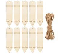 Batonnet En Bois Lot de 10/20 étiquettes en bois en forme de crayon, for bricolage, marque-page, étiquette à suspendre, décoration inachevée(10pcs)