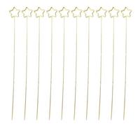 Bâtonnet porte-cartes pour pics à fleurs, Arrangements 10 pièces Clips de boîte de Bouquet décoratifs brillants fournitures d'emballage de bricolage dorure amour coeur forme d'étoile(Pentagram)