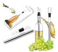 Bâtonnet refroidisseur de bouteille de vin en acier inoxydable, aérateur, verseur et bouchon, pour bière et boissons, outil de bar 1pcs