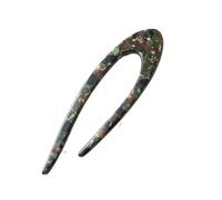 Bâtonnets à cheveux irréguliers en forme de U acétate épais, fourchette, petits pains, accessoires for, disque, épingle polyvalente, couvre-chef pour femmes et filles(Green)