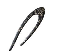 Bâtonnets à cheveux irréguliers en forme de U acétate épais, fourchette, petits pains, accessoires for, disque, épingle polyvalente, couvre-chef pour femmes et filles(Black)