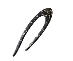 Bâtonnets à cheveux irréguliers en forme de U acétate épais, fourchette, petits pains, accessoires for, disque, épingle polyvalente, couvre-chef Pour Fixer Et DéCorer Les Cheveux(Black)