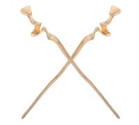 Bâtonnets à Cheveux Métalliques Chinois Style Antique, Chignon Élégant | Lot de 2 Pièces, Alliage de Zinc Poli, Finition Miroir, pour Longues Chevelures et Événements Formels