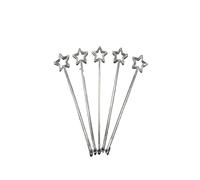 Bâtonnets à cocktail, bâtonnets de fruits, ustensiles de bar, couleur étoile creuse, plastique PS transparent, pics à cocktail jetables, bâtonnets mélangeurs, 30 pièces, bâtonnets à cocktail de 25 cm(