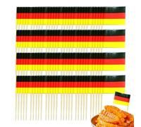 Bâtonnets à cocktail - -dents en bois, décorations pour cupcakes avec drapeau allemand | Drapeau décoratif Cupcake Toppers Mini pics alimentaires décoratifs pour Fruits, desserts, fournitures de f