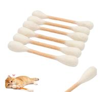 Bâtonnets À Mâcher Géants En Forme De Coton-tige Pour Chat, Lot De 6 Bâtonnets Géants Pour Chatons, Idéaux Pour Lutter Contre L'ennui À L'intérieur, Cordes Dentaires Résistantes Pour (Blanc)