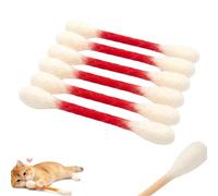 Bâtonnets À Mâcher Géants En Forme De Coton-tige Pour Chat, Lot De 6 Bâtonnets Géants Pour Chatons, Idéaux Pour Lutter Contre L'ennui À L'intérieur, Cordes Dentaires Résistantes Pour (Rouge)