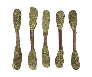 Bâtonnets à mâcher pour Lapin, 5 pièces, bâtonnets interactifs pour meulage des Dents, Luzerne, Herbe, Hamster, Cochon d'Inde, Ours doré
