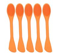 Bâtonnets applicateurs en silicone à double tête, outil de nettoyage du visage et applicateur de crème avec tête de grattoir souple pour les soins de la peau DIY et la répartition (Orange)