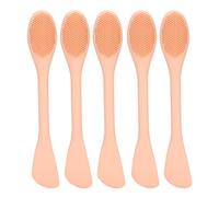 Bâtonnets applicateurs en silicone à double tête, outil de nettoyage du visage et applicateur de crème avec tête de grattoir souple pour les soins de la peau DIY et la répartition (Rose nu)
