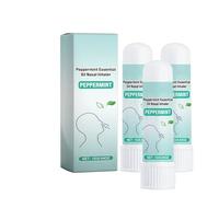 Bâtonnets d'aspiration Nasale,Bâtonnets d'aspiration Nasale à la Menthe,Rafraîchissant Rafraîchissant,Idéal Pour Travailler, étudier Ou Voyager, Soulage Le Stress 3PC