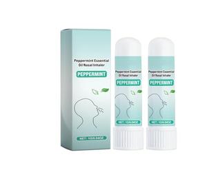 Bâtonnets d'aspiration Nasale,Bâtonnets d'aspiration Nasale à la Menthe,Rafraîchissant Rafraîchissant,Idéal Pour Travailler, étudier Ou Voyager, Soulage Le Stress 2PC