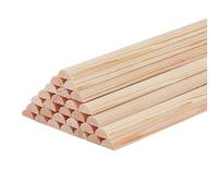 Bâtonnets de bois ronds naturels, Tiges de cheville en bois hêtre, paquet 6, 2.5cm diamètre et 45cm longueur for l'artisanat bricolage(301x7mm)