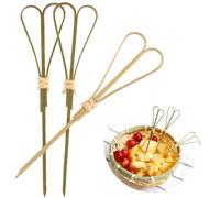 Bâtonnets de cocktail Cure-dents Fournitures de fête Cure de bambou Brochettes de noeud Cure-dents Bâtons Apéritifs décoratifs BBQ 100 unités (en forme de coeur)