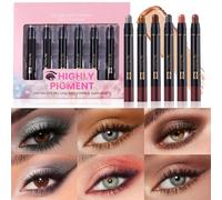 Bâtonnets De Fard À Paupières - Crayon Pour À Paupières - Imperméable À Longue Durée 6 Pièces Highlighter De Maquillage Pour Cosmétiques Beauté Et Soins Personnels Pour Fille Et Femme