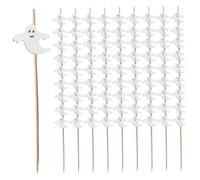 Bâtonnets de Fruits, bâtonnets à Cocktail jetables en Bambou, 100 pièces, à Cocktail en Bambou, Citrouille fantôme, Jolies décorations d'halloween pour, fête, Fruits, fantôme.