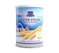 Bâtonnets de gaufrette Feiny Biscuits à la vanille. Gaufrettes fourrées à la crème et aromatisées à la vanille. Biscuits à la vanille 400 g.