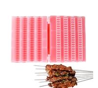 Bâtonnets de Grillade - Accessoire de Cuisson avec Corde pour Pique-Nique,Accessoire 4 Rangées En Inox Pour Barbecue, Camping, Randonnée, Pique-nique Et Repas En Extérieur