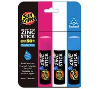 Bâtonnets de Zinc Sun Zapper - Couleur Rouge + Blanc + Bleu. - SPF50+ - Protection solaire très élevée. Protège contre les UVA et les UVB.