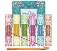 Bâtonnets d'encens 120 bâtonnets d'aromathérapie, coffret cadeau Sauge blanche, cannelle, patchouli, bois de santal, rose