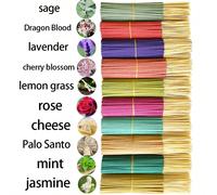 Bâtonnets d'encens en bambou propre de 22 cm/8,66 pouces, à faible cendre, 24 pièces/paquet, 12 parfums différents disponibles, convient pour la maison, l'hôtel, la pièce, parfum de longue durée pour 