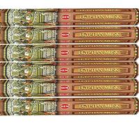 Bâtonnets d'encens Musc égyptien Boîte de Lot de 6 (20 Bâtonnets dans chaque pack)