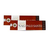 Bâtonnets d'encens Vijayshree Golden Nag Palo Santo 200 g - 10 Paquets de 20 g (140-180 bâtonnets) - Aromathérapie - Méditation - Yoga - Emballage écologique