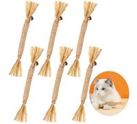 Bâtonnets d'herbe à Chat, MXTIMWAN 6 Pièces Jouet Chat Interieur, Ensemble de Bâtons à Mâcher pour Chats, Bâtons d'herbe à Chat Naturel Matatabi, pour Se Brosser Les Dents, Éliminer Le Tartre