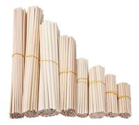 Bâtonnets en bois Bâtons artisanaux ronds en bois, plusieurs tailles, paquet de 10 à 50 pièces(50pcs 5mmx150mm)