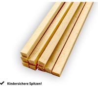 Bâtonnets en bois carrés 400x4x4 mm Bâtonnets barbe à papa Broches à chachlyk Broches à kebab Bâtonnets pour le bricolage et le ménage (100 pièces)