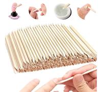 Bâtonnets en bois orange pour ongles 500 pièces 4, 5 pouces bâtons à ongles en bois double face remplacement poussoir à cuticules jetable pour technicien, salon