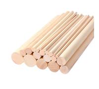 Bâtonnets en bois pour loisirs créatifs Assortiment de chevilles en bois pin artisanal, lot 2, diamètre 1 à,5 cm, longueur 30(1.5cm)